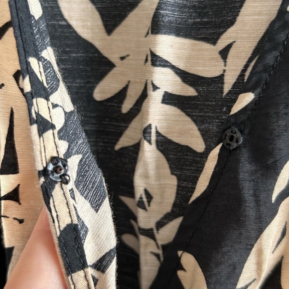 ba&sh Tabby Dress | Black/Beige Leaf Print | Size 1 (Small/US 4) - Picture 8 of 16